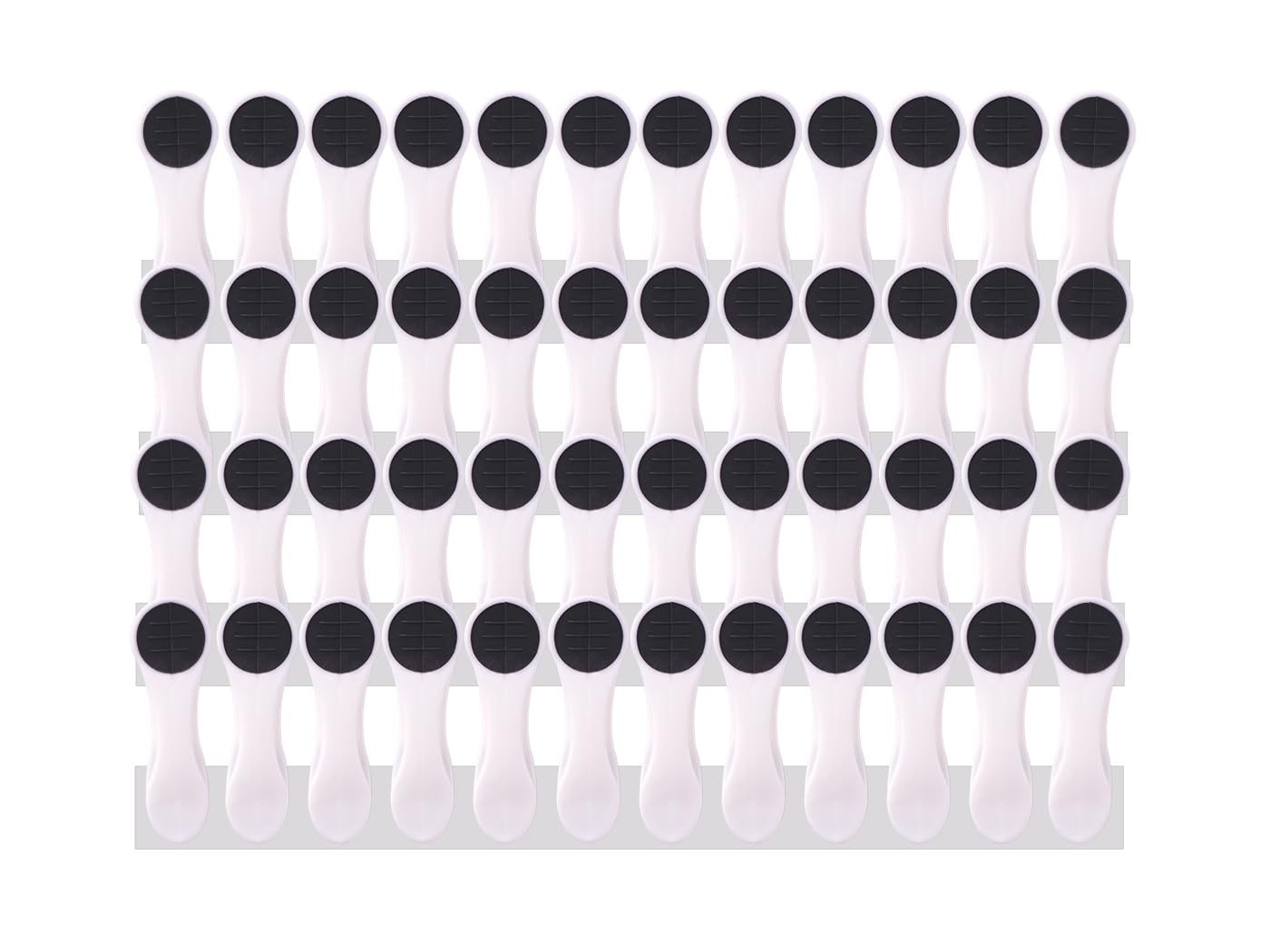 48 Clothes Pegs with Spiral Springs and Soft Grip Soft Grip Soft Touch White Anthracite