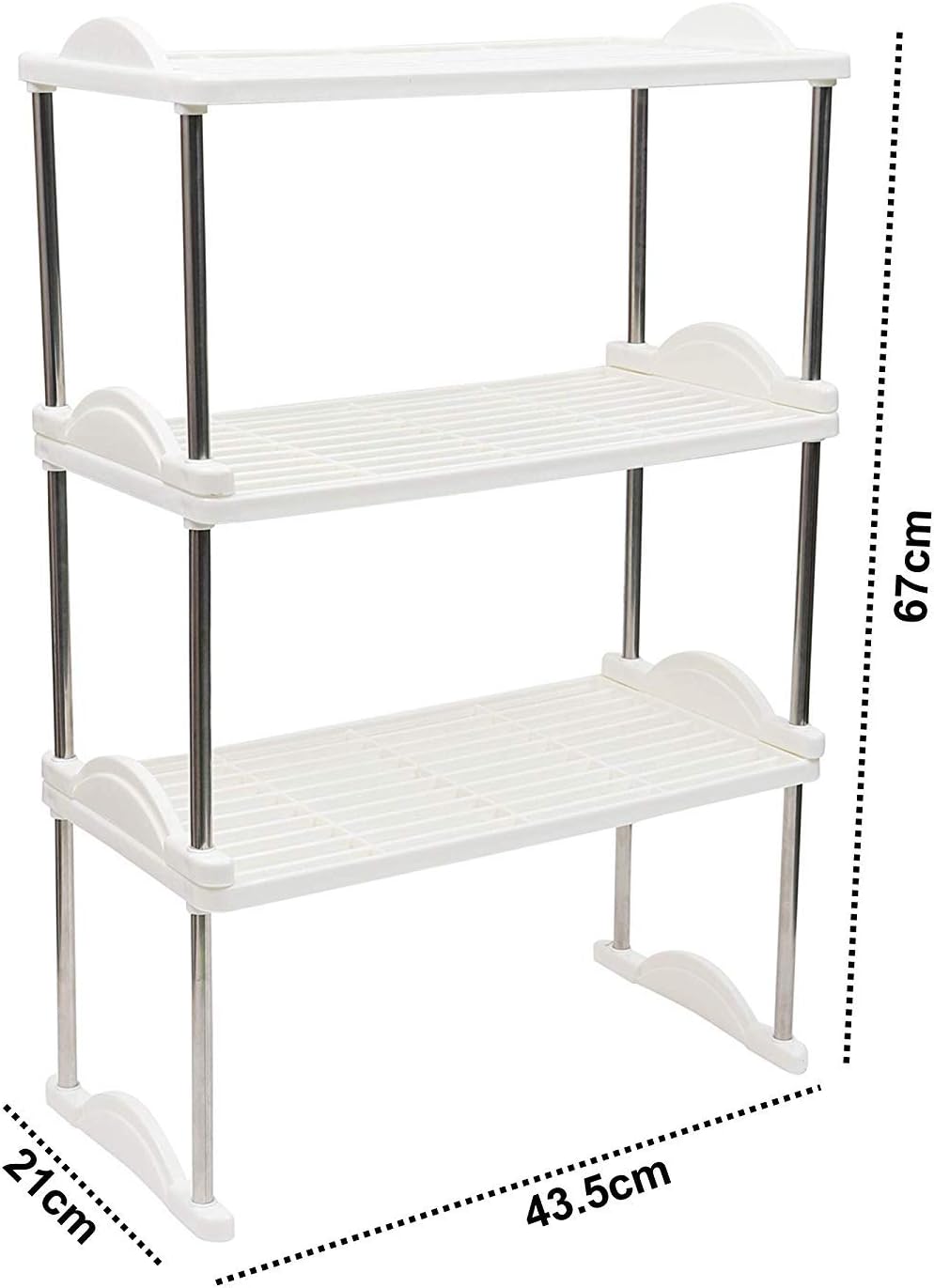 Kurtzy 3-Tier Space Saving Height Adjustable Multipurpose Rack