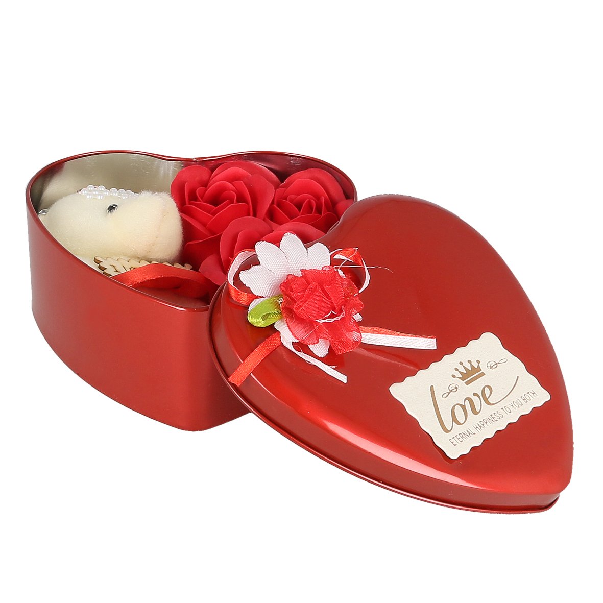 Webelkart Artificial Flower Gift Box (Red, 3 Piece), Artificial Flora 2