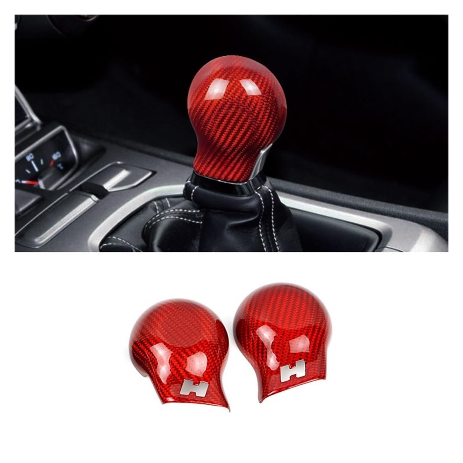 ZYHOZGJBG Compatible for Chevrolet Camaro Carbon Fiber Shift Knob Cover