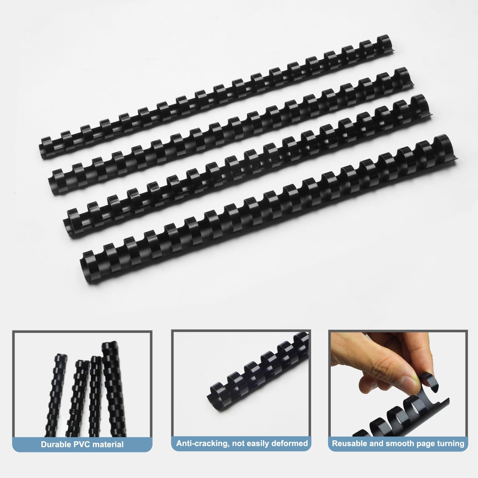 Amazon.com : Rayson CR12141618BK Plastic Binding Combs 1/2in. 9/16in, 5/8in, 11/16in, 19-Ring Letter Size, Black Comb Binding Spines, Multi-Size Pack of 80 : Office Products Amazon.com : Rayson CR12141618BK Plastic Binding Combs 1/2in. 9/16in, 5/8in, 11/16in, 19-Ring Letter Size, Black Comb Binding Spines, Multi-Size Pack of 80 : Office Products