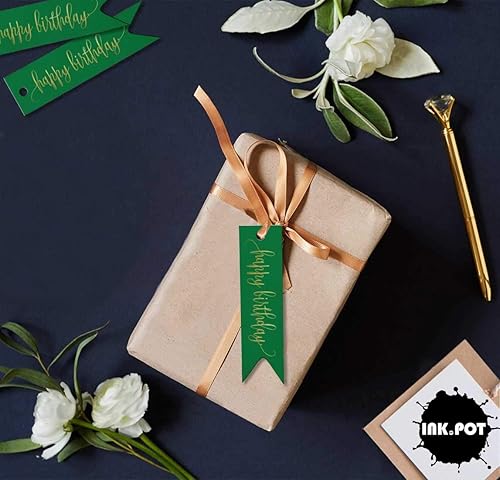 Miniatura 60 de Etiquetas de papel para colgar con texto en inglés «Happy Birthday», 100 unidades Azul,Aqua Blue,Negro -,azul, cerceta (Dark Teal Blue),Rosa