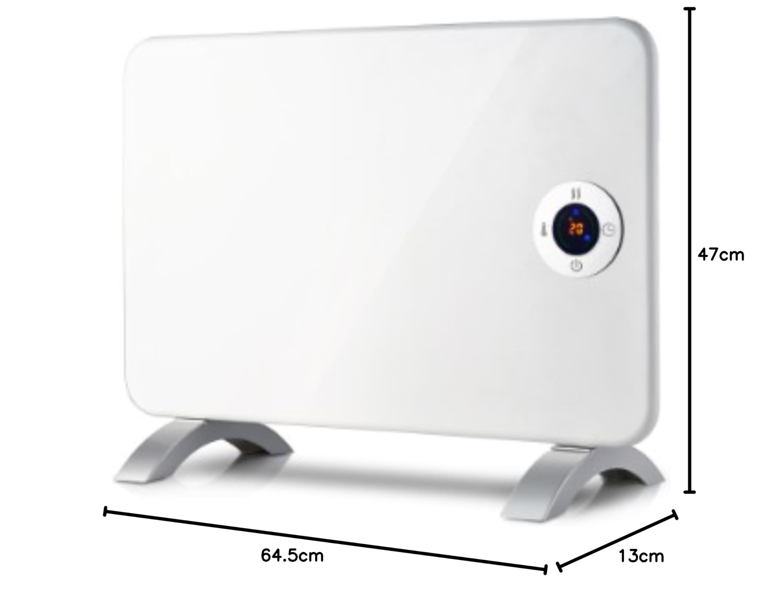 HOME It Grzejnik elektryczny WLAN 1000 W, grzejnik ścienny lub stojący z cyfrowym termostatem i wyświetlaczem LED, programowalny przez aplikację, IP24