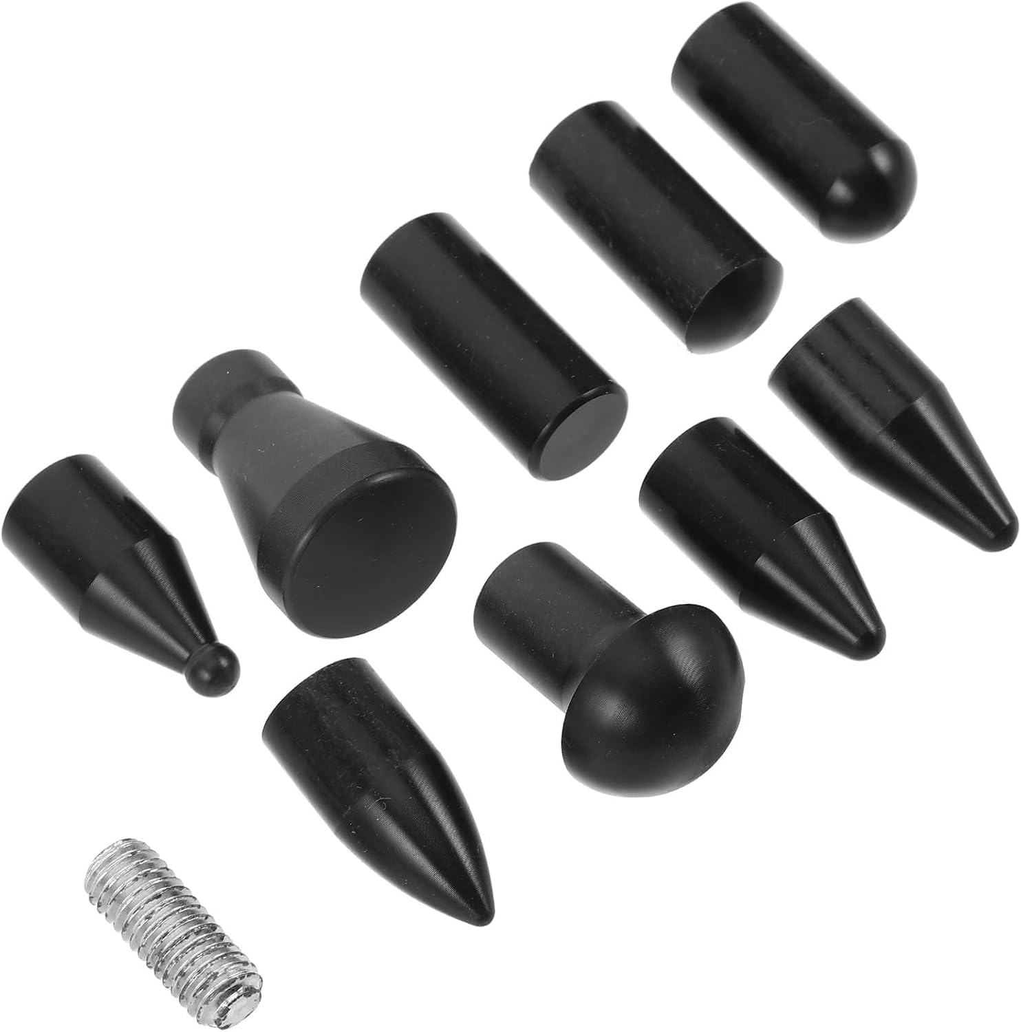 GARVALON Threaded Nylon Dent Repair Tool Kit 9pcs Auto Body Hail Damage Removal Set with Replaceable Tips for Paintless Dent Repair and Bumper Door Ding Fixing