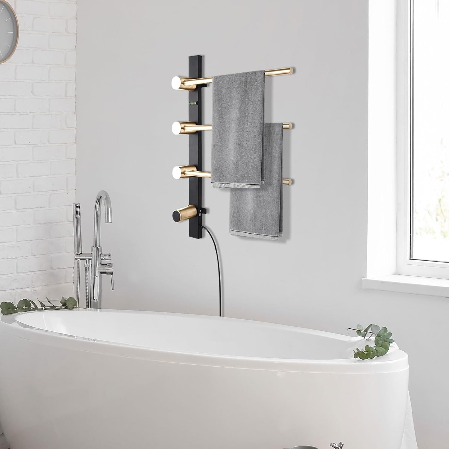 Heated Towel Rack | 3 Towel Warming Rack - Electric Towel Warmer with Adjustable Temperature, Timer, LED Display for Hotel Home Bathroom