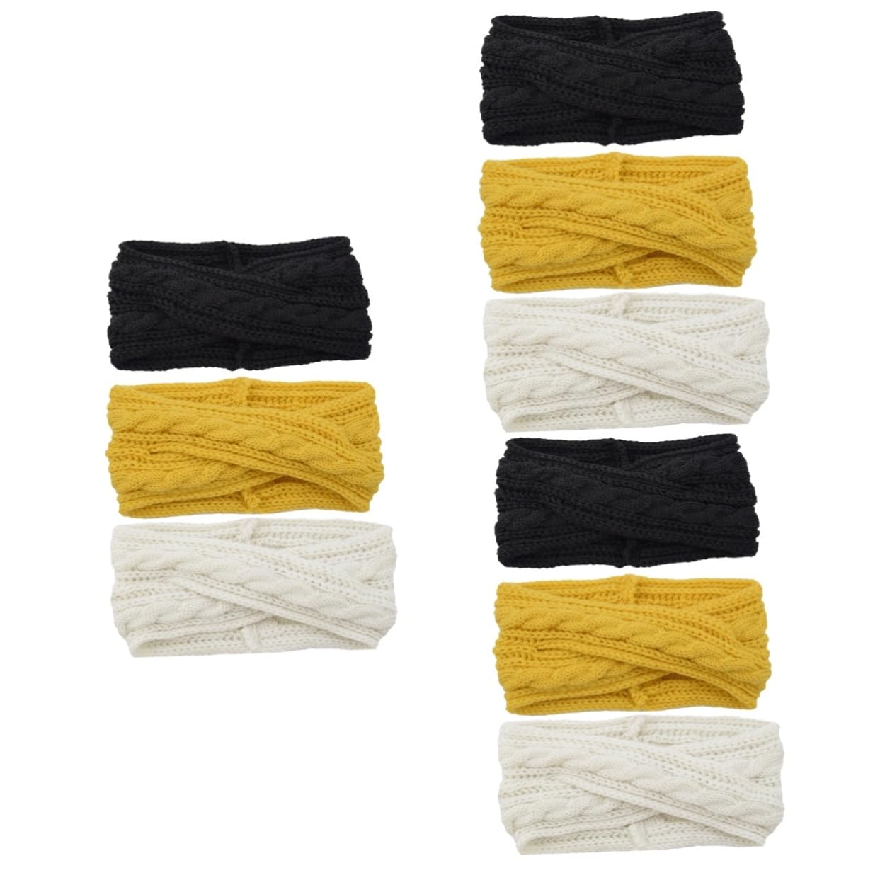 Didiseaon 9 Pz crochet fasce per le donne fasce di lana per le donne incrociata per da donna tenere caldo per copricapo