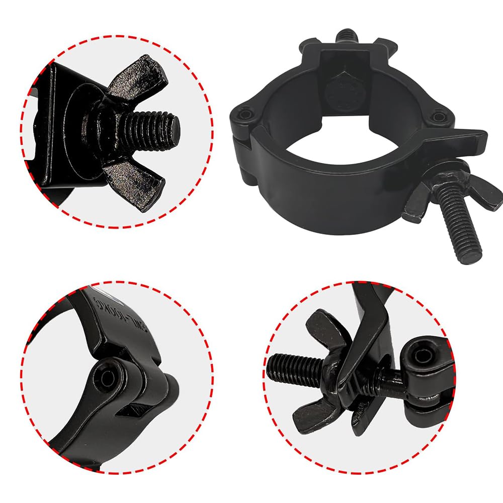 Truss Clamp,Truss Clamp Pince de Lumière de Scène,Truss Clamp Crochet de Fixation, 10pcs 48 à 52 mm Clamp en Aluminium de Suspension- Charge maximale de 200 kg pour éclairage de scène