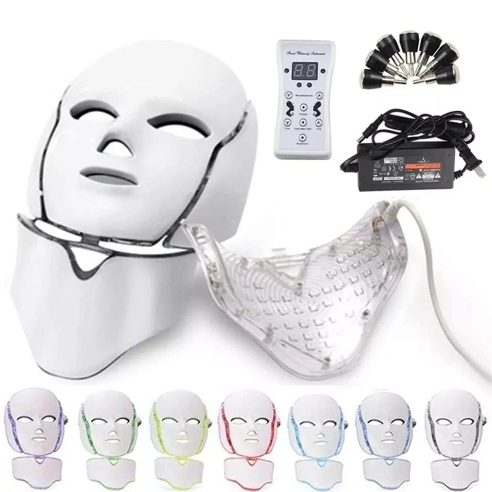 Maschera LED Viso Professionale, Maschera Facciale di Bellezza A Fotoni, Maschera per la Pelle a LED a 7 Colori, Beaut del Viso Cura di Ringiovanimento della Pelle