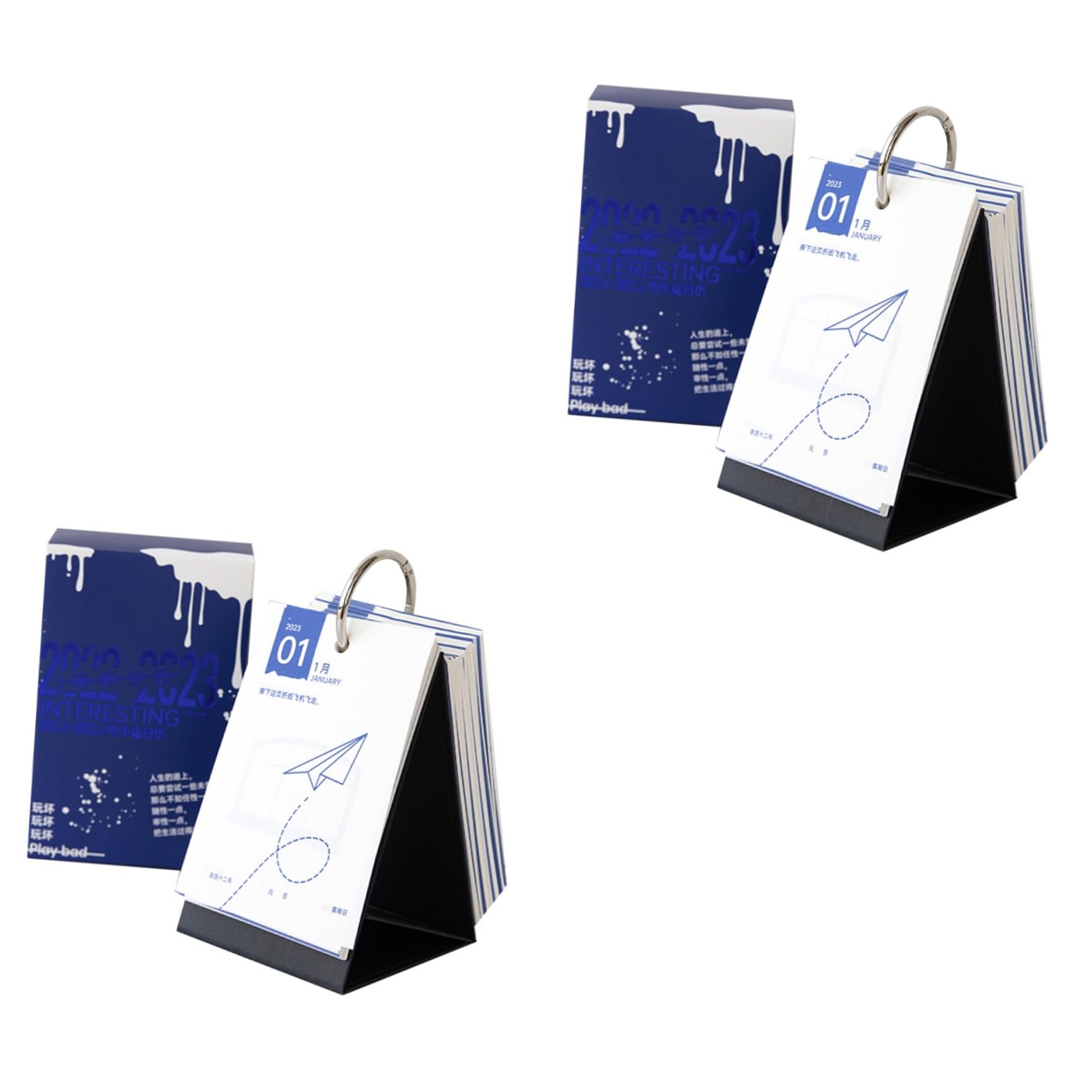 2 Pz Calendario da tavolo 2023 a strappo calendario da tavolo annuale calendario da scrivania ufficio per ufficio arredamento della scrivania di compleanno Lurrose