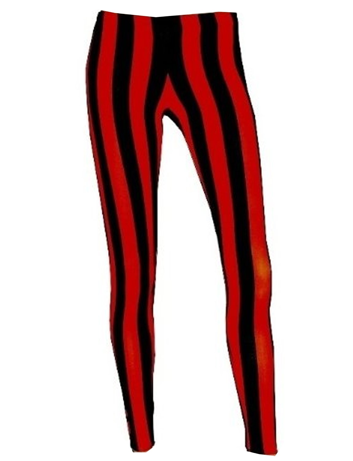 Insanity Vertical Stripes Printed Leggings (L/XL, Red & Black)