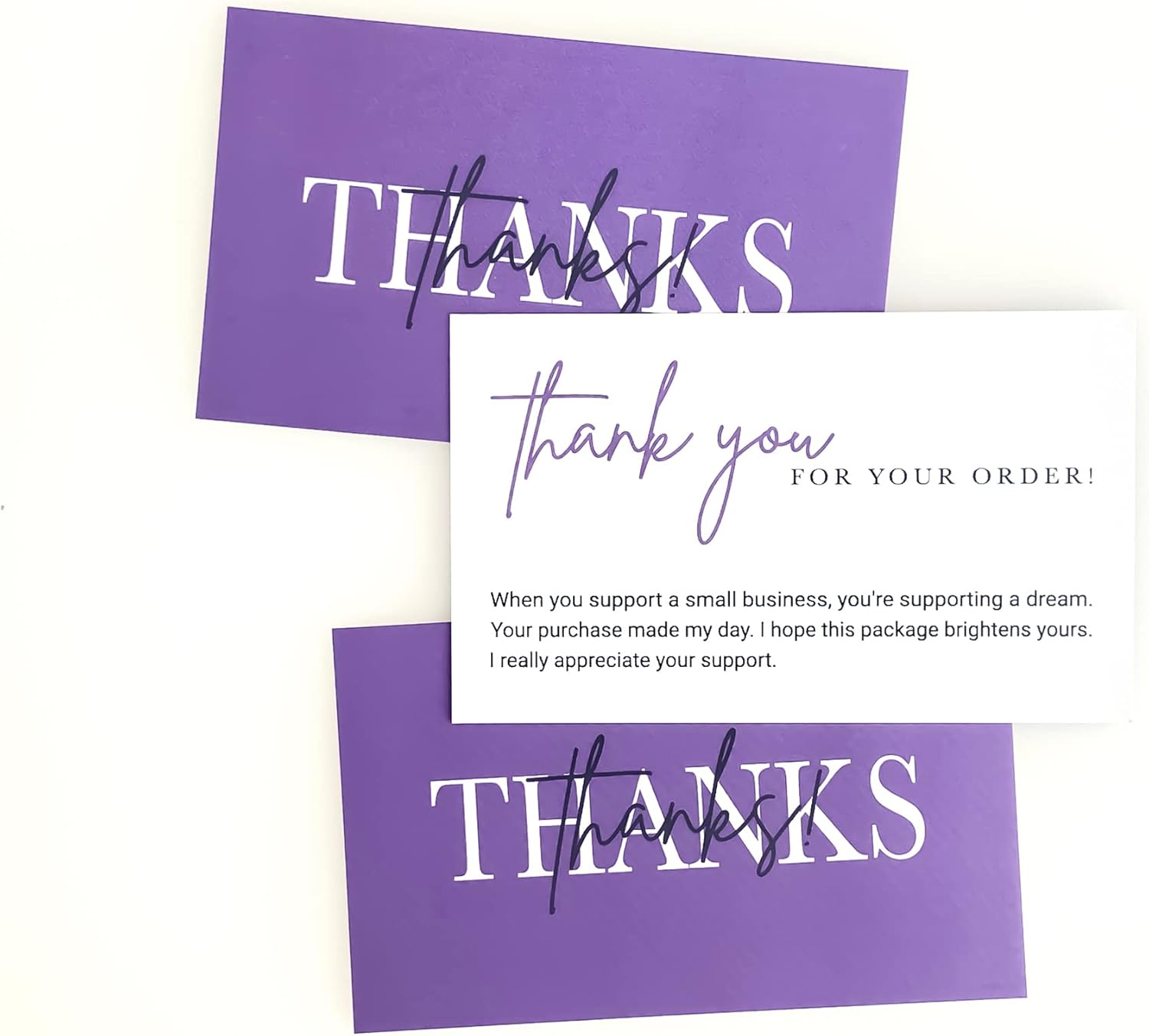 RXBC2011 Thank you for your order Cards Your order made my day Package Insert for online business Pack of 100 Purple - Image 6