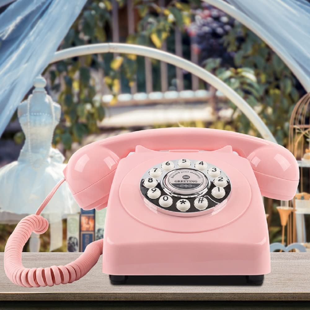 Księga Gości Telefon Ślubna Audio, Księga Gości Retro Klasyczne rzemiosło na Wierze, Rocznica Ślubu (Różowy)