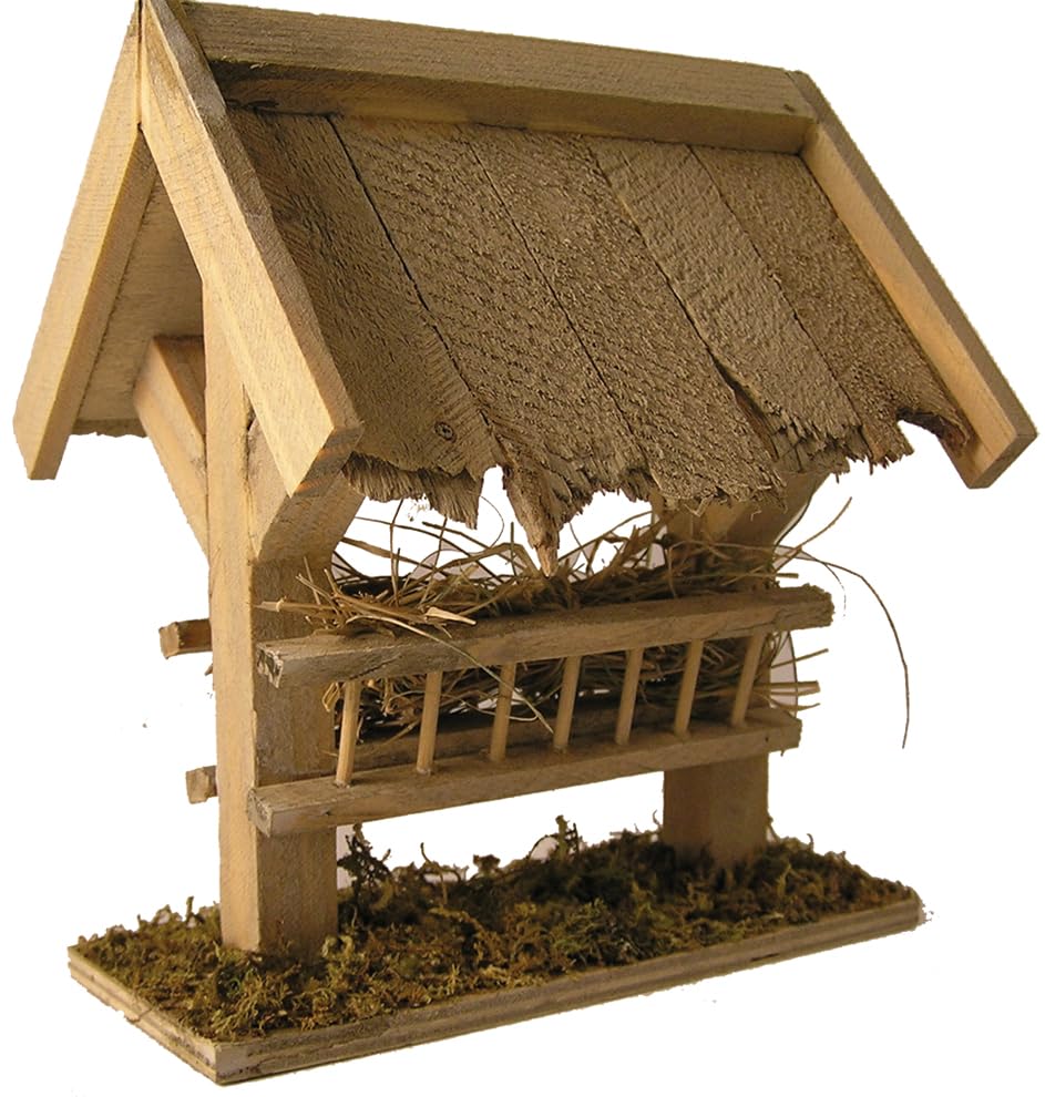 FADEDA Futterkrippe mit Dach/Höhe:9 cm/handbemalt/detailgetreue...