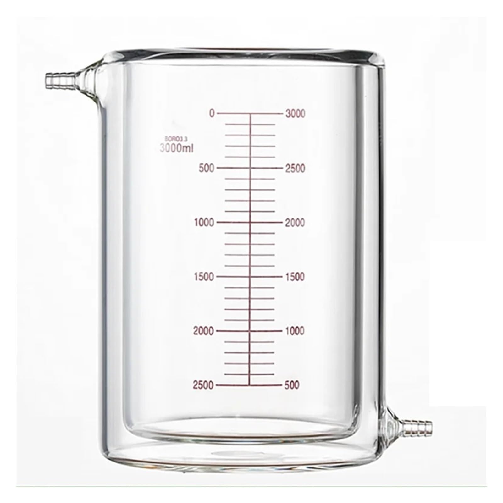 Vaso de precipitados con camisa de doble capa de 3000 ml, reactor fotocatalítico, vaso de precipitados de doble capa de pared gruesa con escala