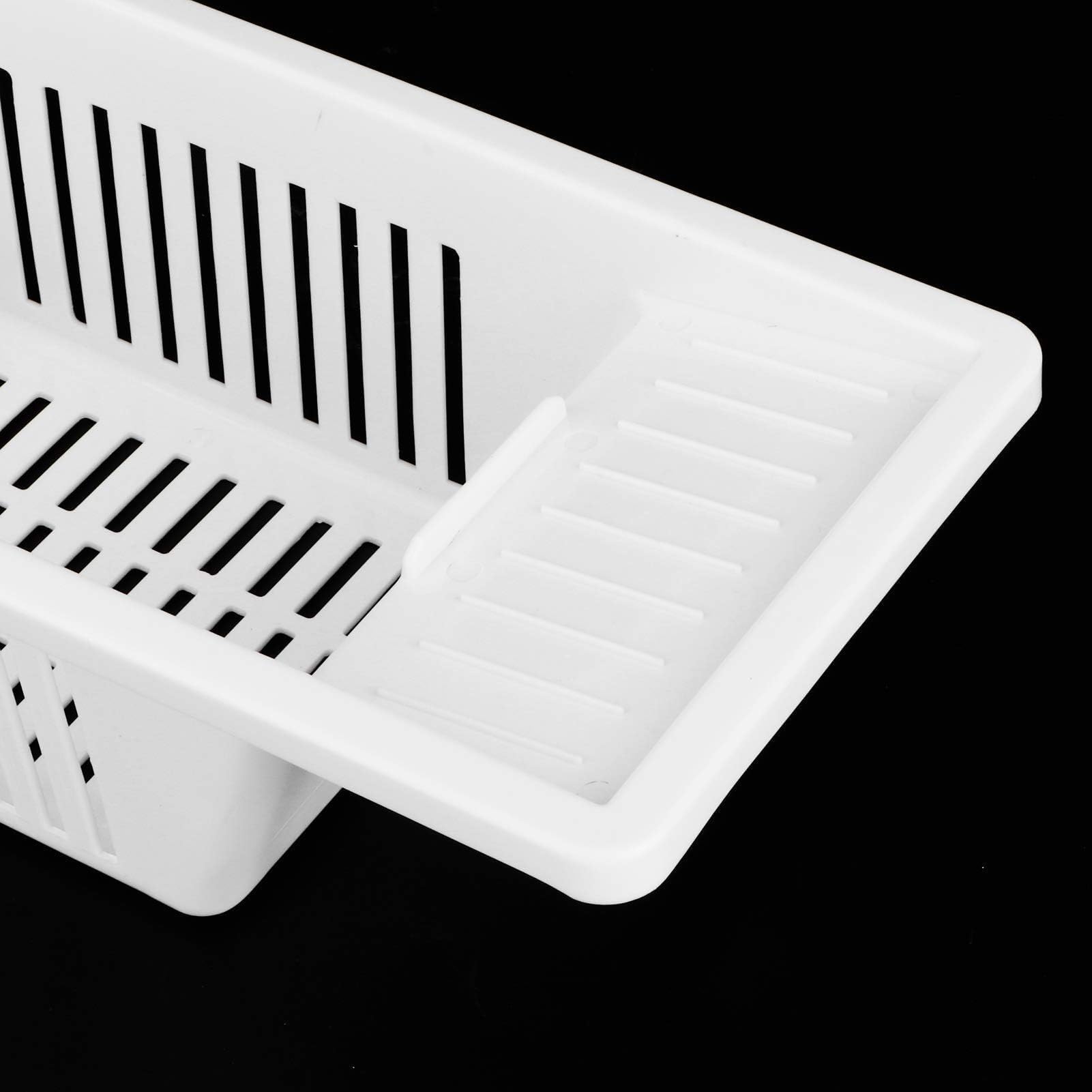 Erweiterbares Badewannen-Caddy Tablett, Baby-Nizer & Aufbewahrungsregal für Badespielzeug, weißes Badregal, 57 x 14,5 x 10 cm, perfekt für Badezimmerutensilien
