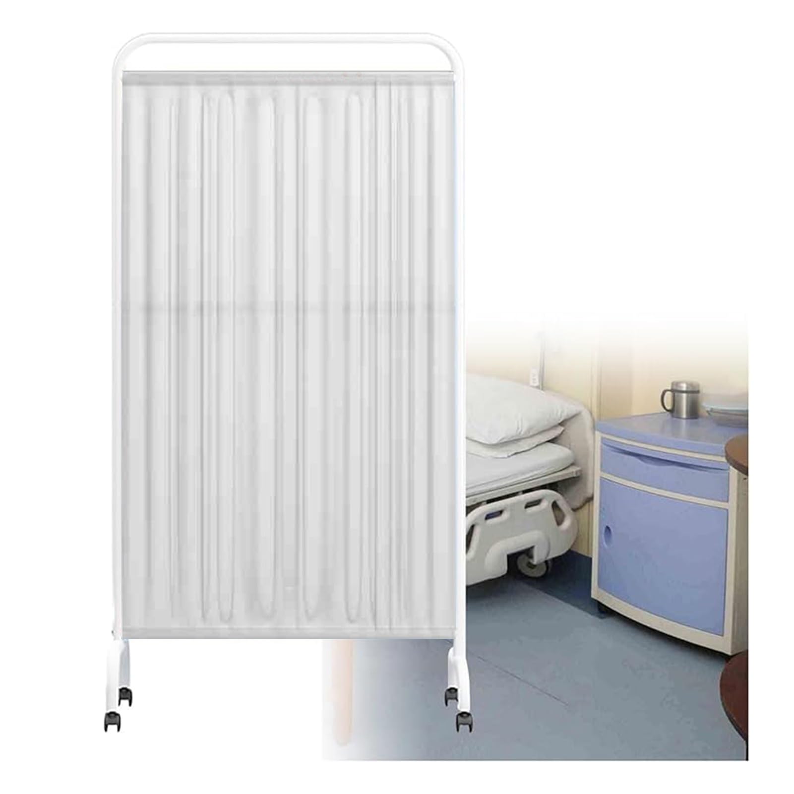 Schermo divisorio Pieghevole e Arrotolabile per la Privacy, 1/2/3/4/5/6 Pannelli, per Uso Medico, Alto 1,8 m, Ideale per cliniche, ambulatori, Sale Visita e cliniche (Colore 4, 2 Pannelli).