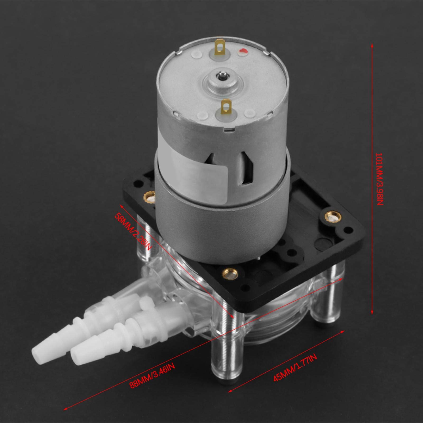 Schlauchpumpe mit niedrigem Durchfluss, 12 V DC DIY-Peristaltik-Flüssigkeitspumpe für Aquarium Lab Analytica, Selbstansaugende Peristaltikpumpe mit starker Saugkraft DIY kleine Peristaltikpumpe