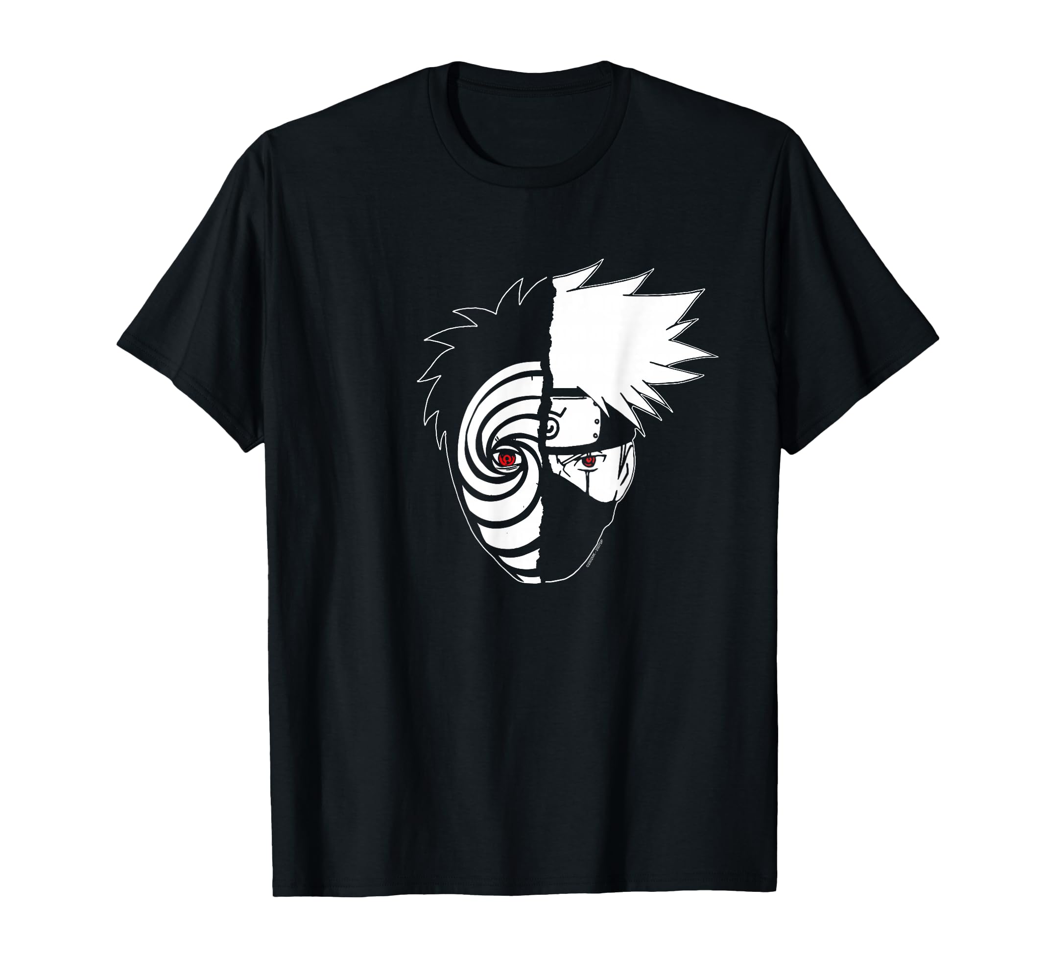 Shippuden Kakashi Tobi Split Face Anime T-Shirt