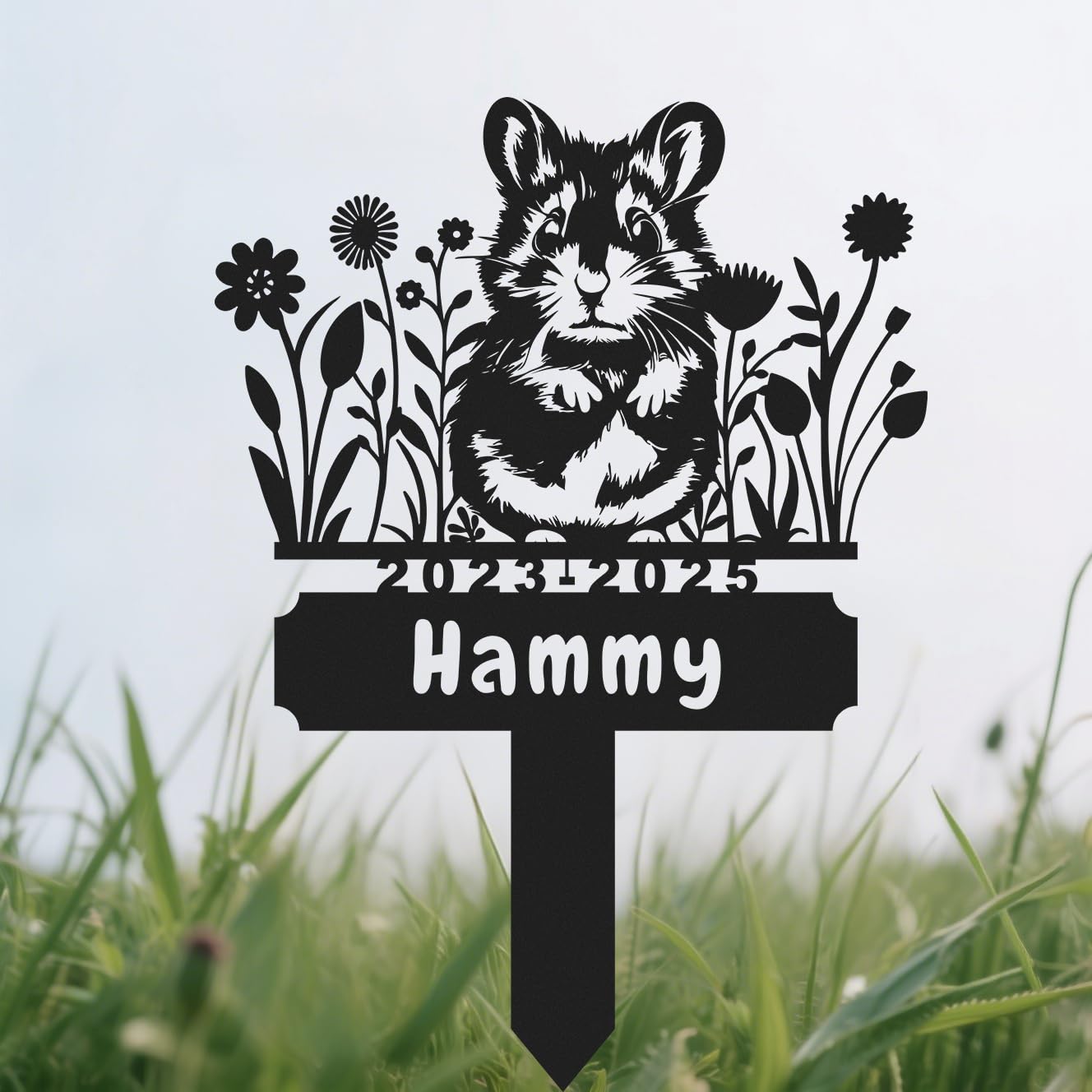 Personalised Hamster Grave Stake Marker, Custom Hamster Memorial Plaque, Pet Memorial Garden Decor,Remembrance Sign, Pet Loss Gift Hamster