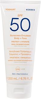 KORRES YOGHURT Emulsione solare per corpo e viso SPF50, si assorbe in un attimo, idrata a lungo, resistente all'acqua, 200 ml