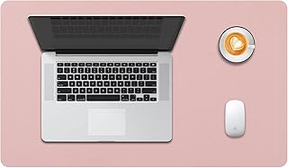Desk Pad Large, DOBAOJIA Desk Mat, Laptop Mat, Writing Pad, Desk Blotter, Extended Mouse Mat, Large Mouse Pad for Office/Home, PU Leather Waterproof +Suede Non-Slip 23.6" X 13.8" (Pink)