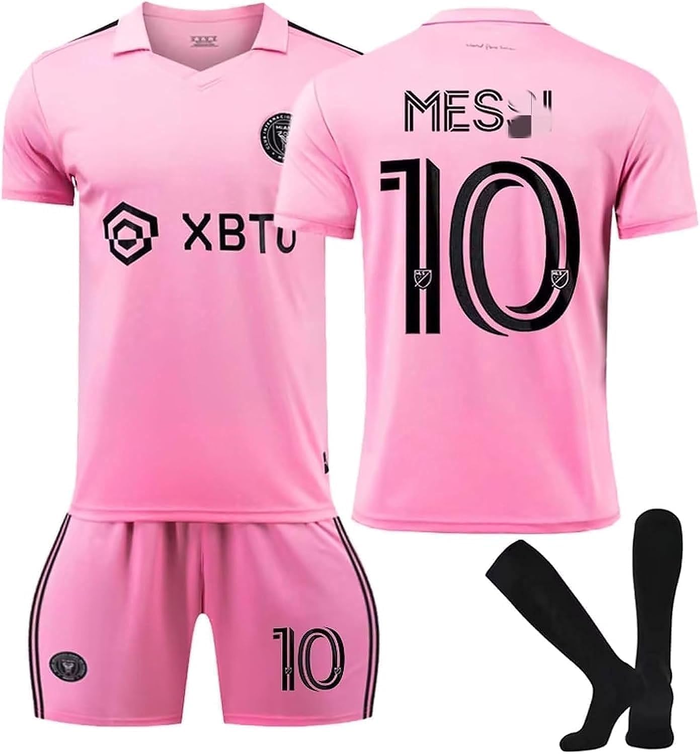 23/24 Miami away Football Kits MS #10 Fans Football Soccer Jersey/Shorts Socks Gift Set Youth Sizes and Adult Size (26)