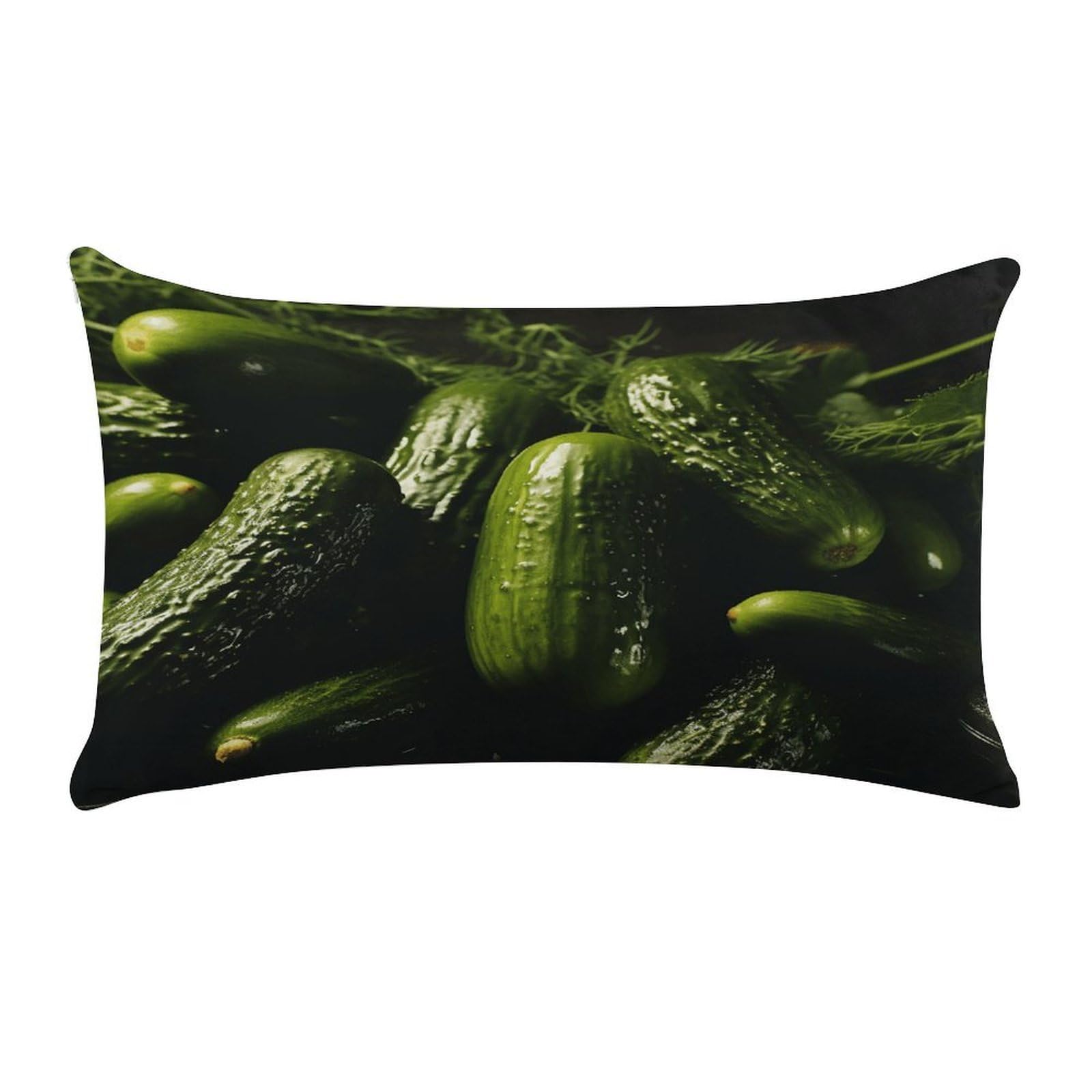VstaDank Pickle Throw Pillow Cover Rectangular Lumbar Throw Pillow Case Soft Farmhouse Accent Decorative Cushion Cases Short Plush Pillowcase with Zipper 12 X 20 Inch