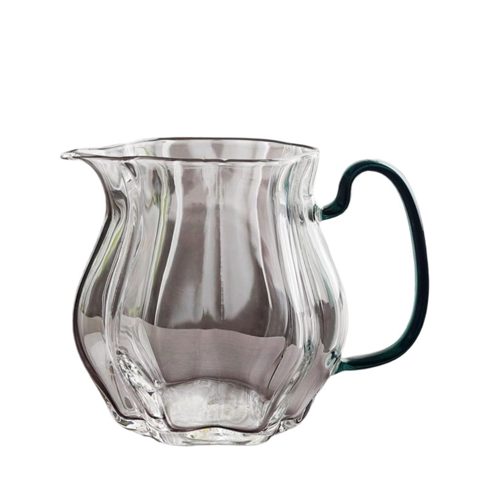 2 uds taza de café Latte Art, juego té, accesorio, jarra, pequeña, tazas espuma leche y, transparente creativo Para Espumar(Green Handle)