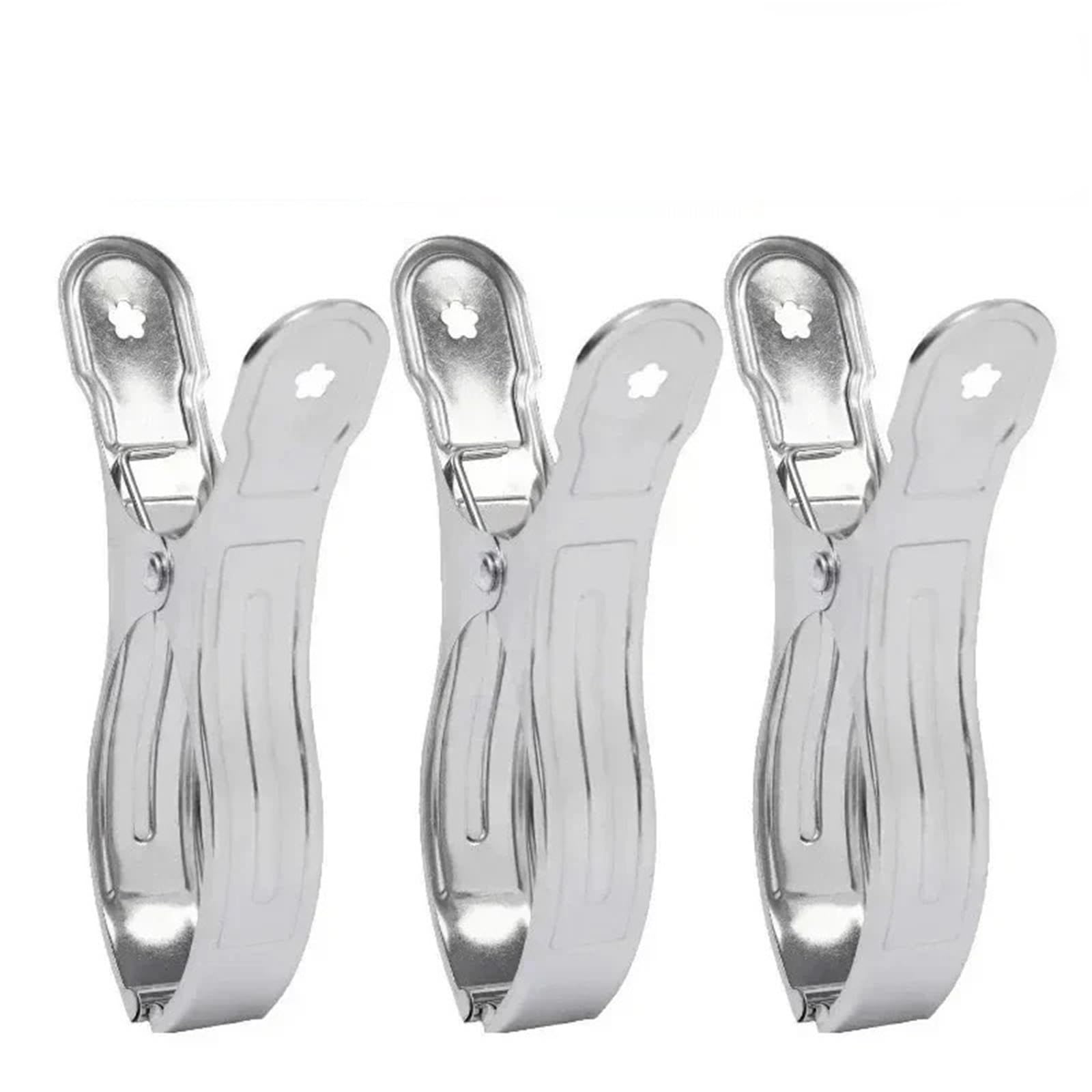 Clothes Pegs 10Pcs 13cm Stainless Steel Clothes Clips Big Clothespin Beach Chair Towel Clamps Windproof Clipping Towel Sock Clamps Accessories