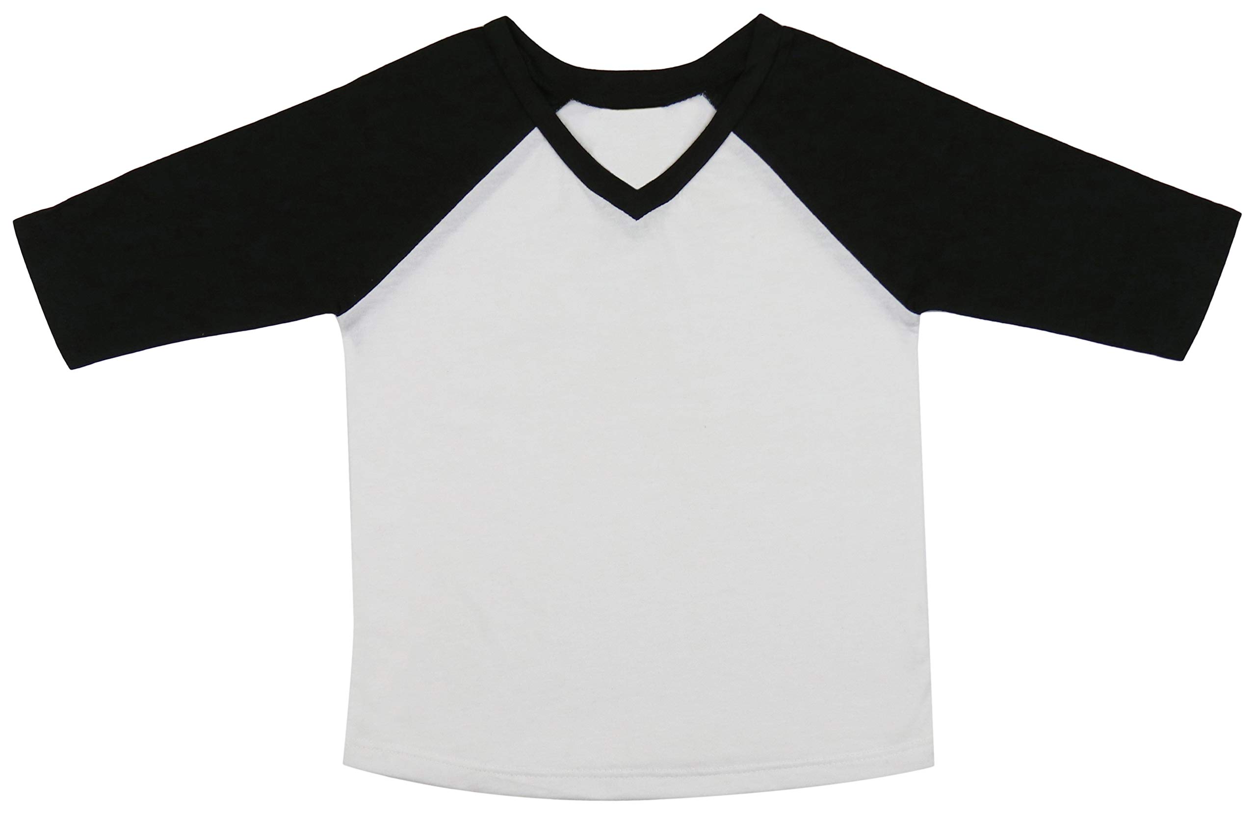 ToBeInStyle Kids Boys Girls Cotton Jersey Contrast Raglan V-Neck Tee T-Shirts