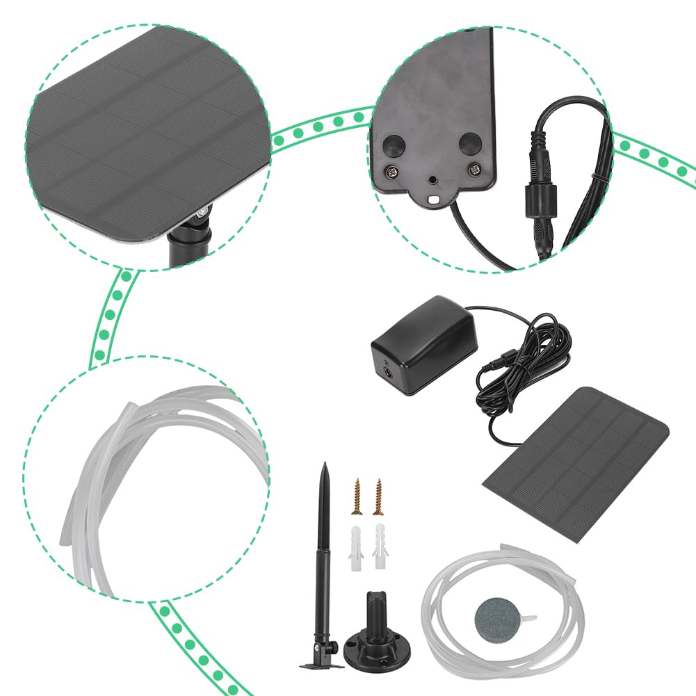 Joyzan Pompa di Ossigeno Solare, 2.5W Solar Powered Pool Fish Tank Ossigenatore Ossigeno Aeratore Pompa di Aria Kit Stagno per Giardino Fish Tank Pool Fishing Pond