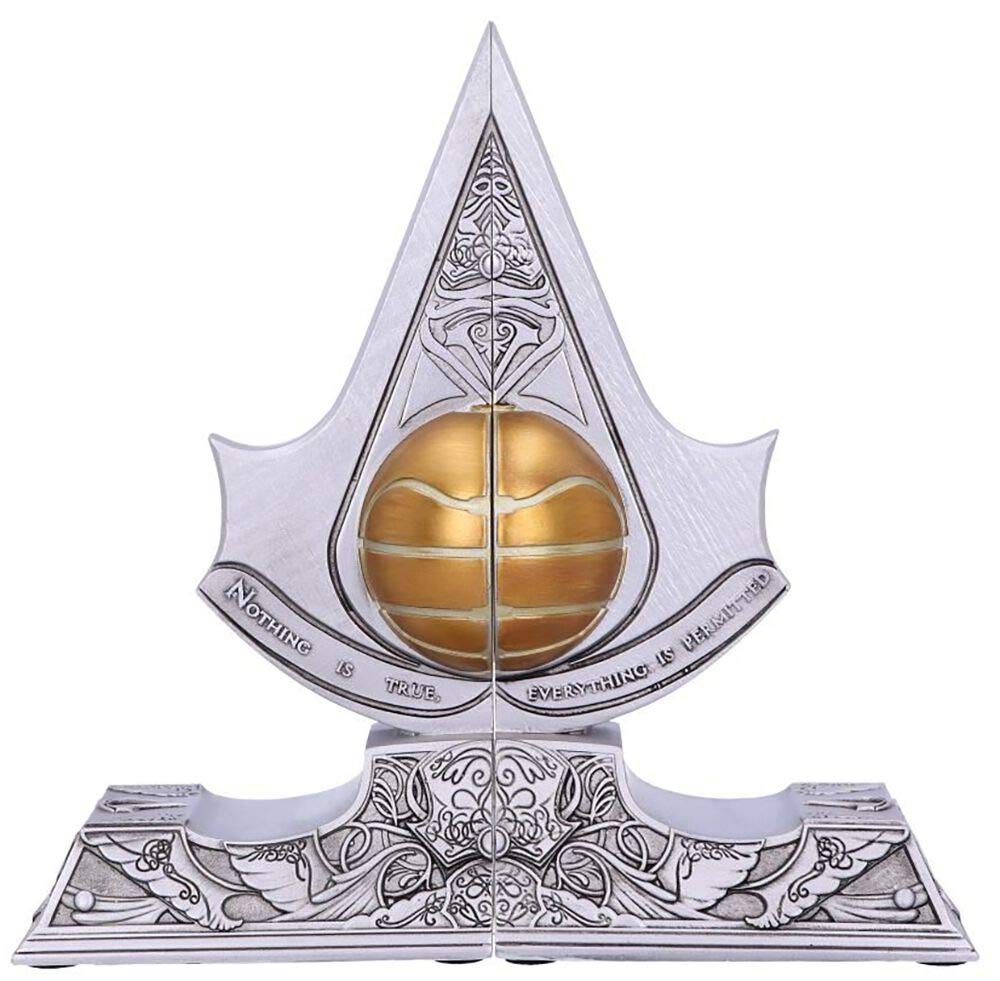 Nemesis Now Officially Licensed Assassin's Creed Apple of Eden Resin Bookends, Silver,18.5cm,B5349S0