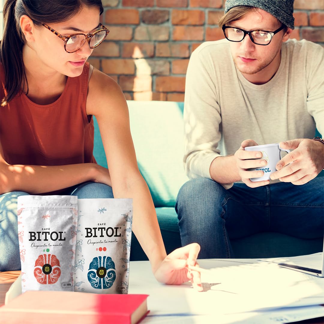 BITOL COFFEE | Café de Especialidad en Grano Natural | 100% Arábica Origen Único Colombia Huila Supremo y Guatemala Antigua | Tueste Medio Gourmet | Notas de Chocolate y Frutos Secos | 1000 gr