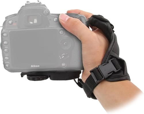 Miniatura 1 de Movo Photo hsg-8dualstrap-dlx Correa de muñeca y empuñadura acolchada para cámaras réflex digitales para manos grandesEvita droppage y estabiliza