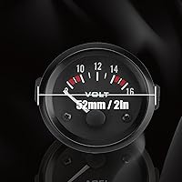 Vista 4 de Voltímetro universal para coche de 12 V, medidor de voltaje, medidor de voltaje universal, voltmetro analógico 12 V, medidor de voltaje de 2.047