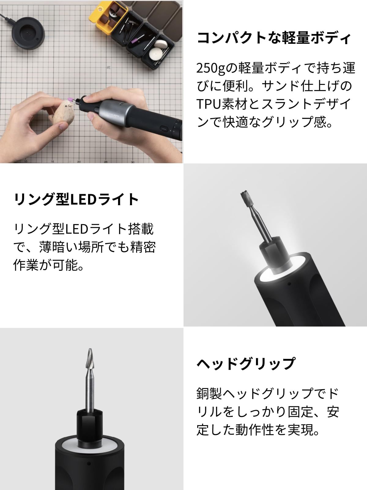 Amazon | HOTO ロータリーツールキット 35in1 ミニルーター 高出力0.9N 