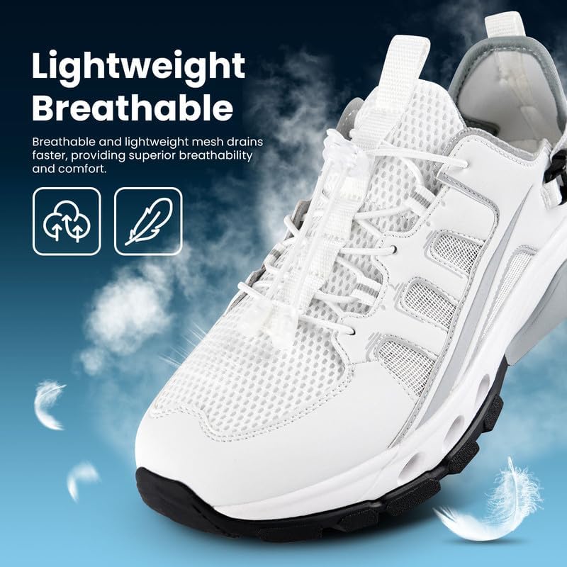 Water Shoes for Men, Quick-Drying & Lightweight Beach Shoes, Aqua Ideal for Water Hiking Beach Trips Swimming Surfing Kayaking