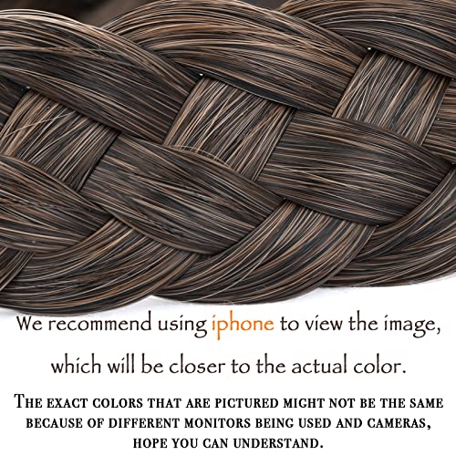 Gledola 5 Strands Synthetic Hair Braid Headband Hair Braided Headband for Women Girl (Dark Brown) - Image 2