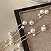 Aleasha Faux Pearl Long Necklace Multi Strand Necklace for Women White Pearl Gold Chain Layered Necklace Trendy Costume Jewelry Gifts