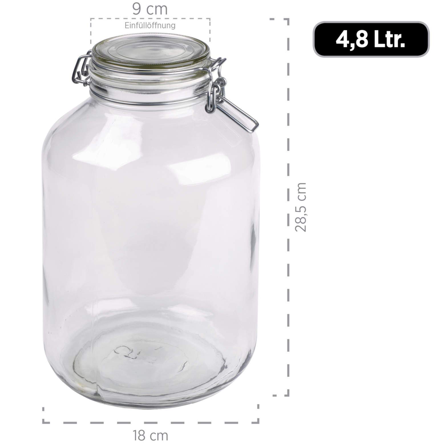 Domestic Mäser bocaux à Confiture Série Gothika, avec Fermeture à étrier, fabriqué en Allemagne, de Nombreuses Tailles différentes, Verre, Transparent., 4.8 L 2-ER Set