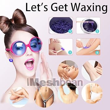 Double Wax Warmer Professional Electric Heater, Hair Removal Dual Parrafin Hot Facial Skin Equipment SPA Adjustable Temperature with 140 Wooden Sticks Wax Strip Wax Rings