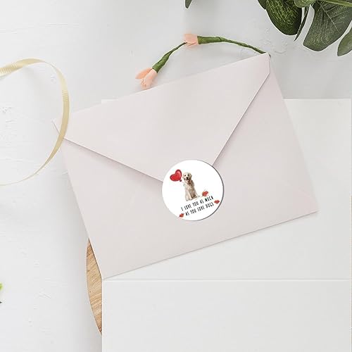 Miniatura 10 de Swavecat 50 calcomanías de vinilo con texto en inglés "I Love You As Much As You Love Dog" para pequeñas empresas, Chow Chow, etiqueta de vinilo