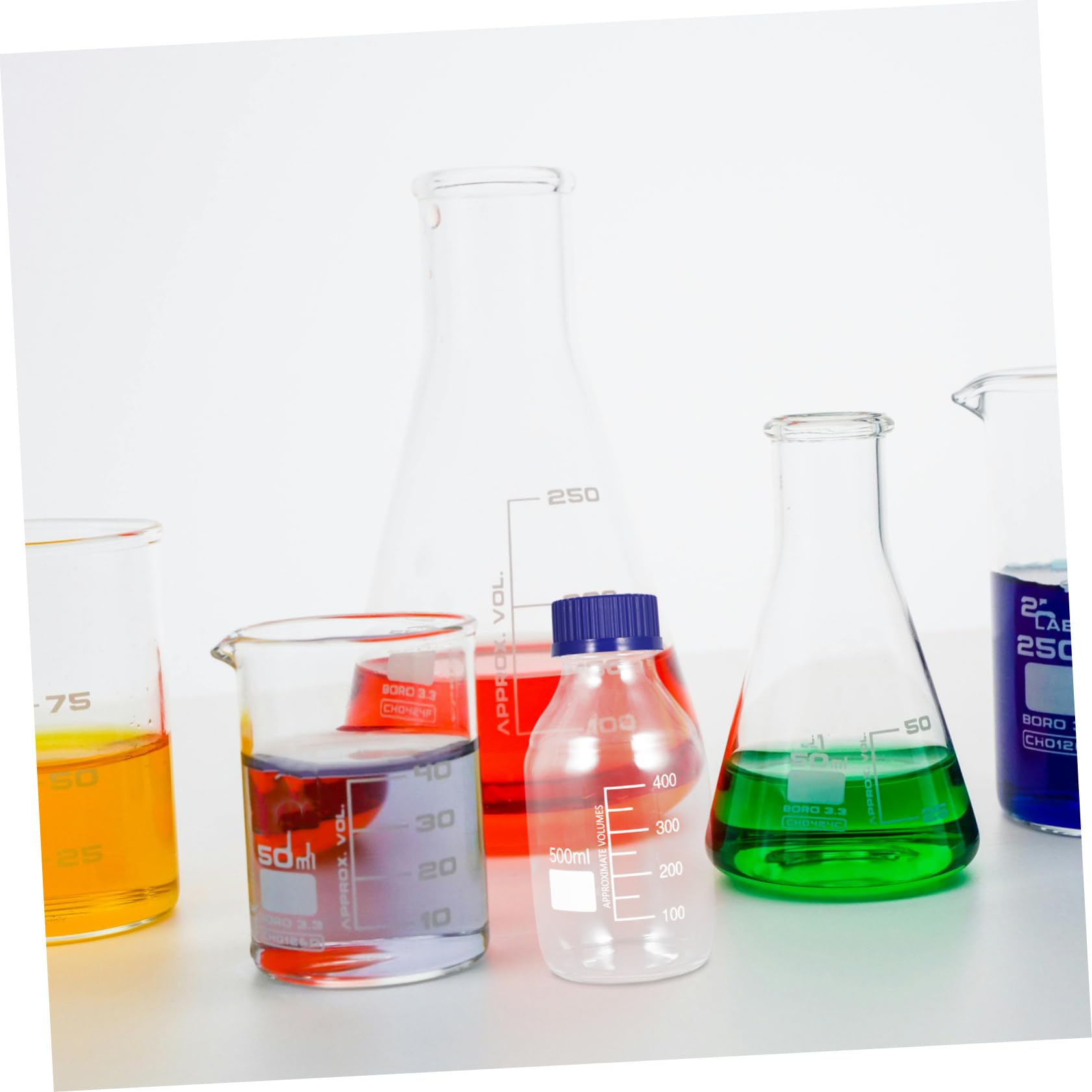 Cabilock 5 Sätze Reagenzflasche Chemisch Flasche Mit Stopfen Kappe Wieder Auffüllbar Medienflasche Mit Deckel Phiole Becher Glasflasche Flaschen Für Laborreagenzien Laborflasche 2 Stück * 5