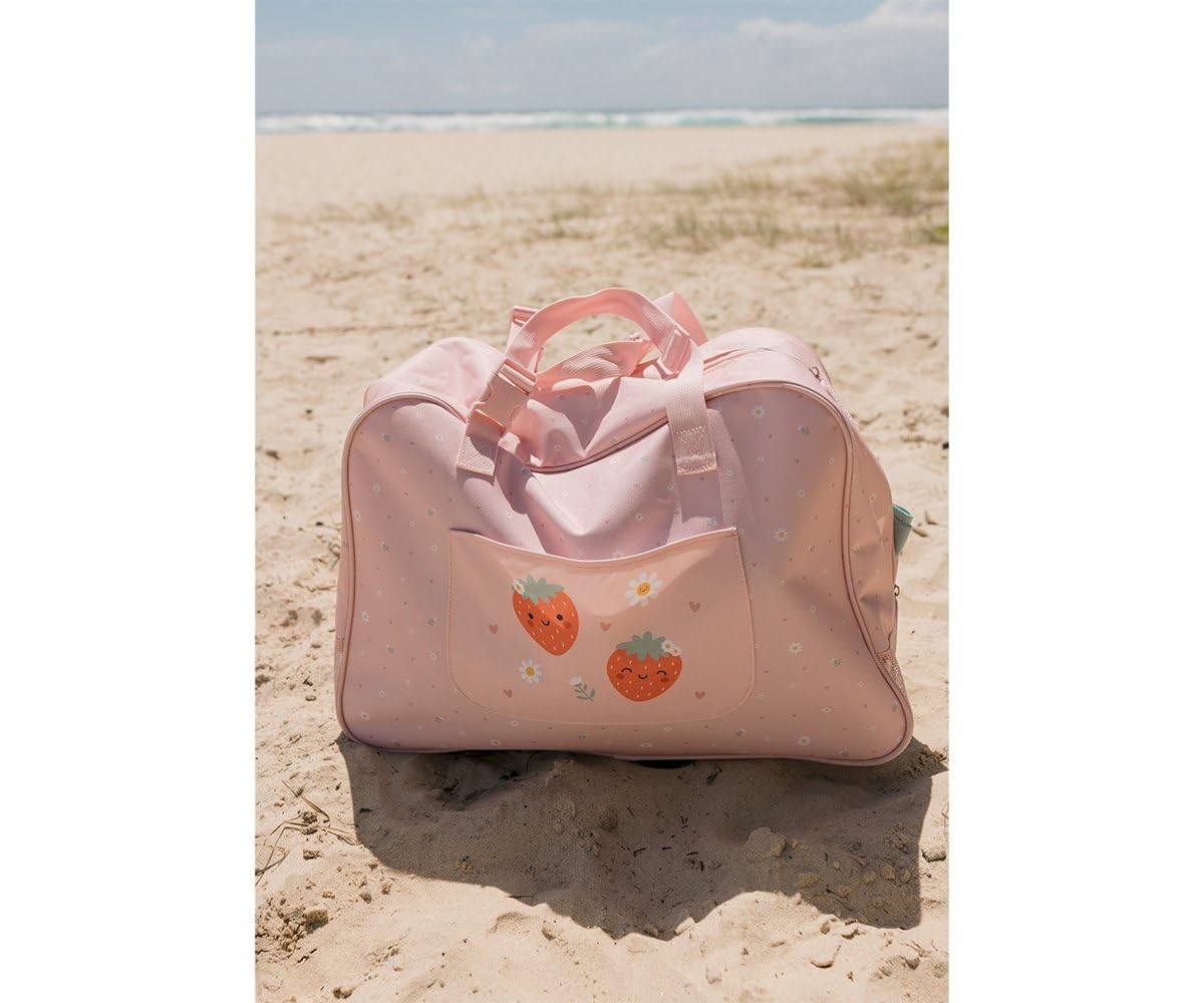 Bolsa de playa de malla antideslizante grande con bolsillo exterior y cremallera