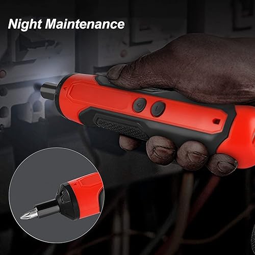 Miniatura 2 de Destornillador eléctrico, destornillador inalámbrico de 3.6 V con juego de 2 puntas y cable USB, rotación CW CCW 150RPM cabeza magnética LED luz