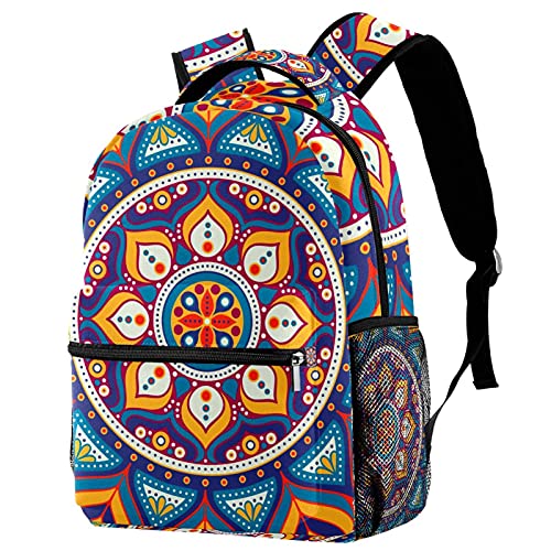 Sac à dos ordinateur portable bohème mandala pour homme et femme de grande capacité