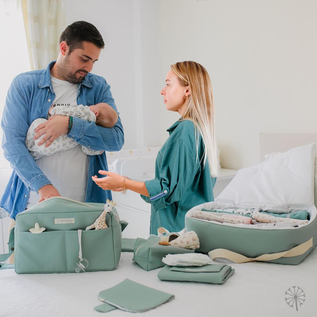 MIMUSELINA Borsa Passeggino Senza Ganci | Borsa per Passeggino Impermeabile e di Grande Capacità con 7 Tasche | Organizzazione Totale e Uso a Spalla | Prodotta in Spagna