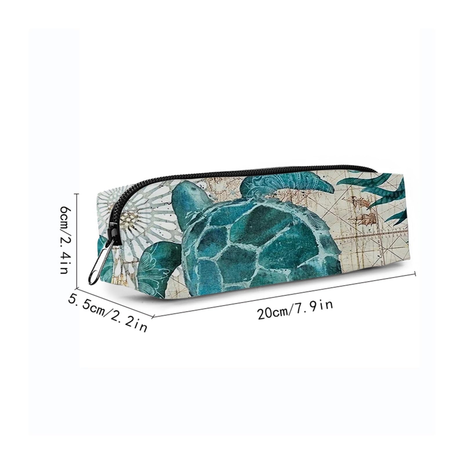 Astuccio for la scuola con tartaruga marina | Stampa singola, portatile, cartone animato 2D, regalo for bambini, leggero