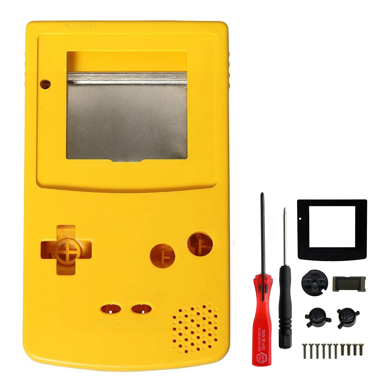 OSTENT Full Housing Shell Case Cover Replacement for Nintendo GBC Gameboy Color Console Color Yellow