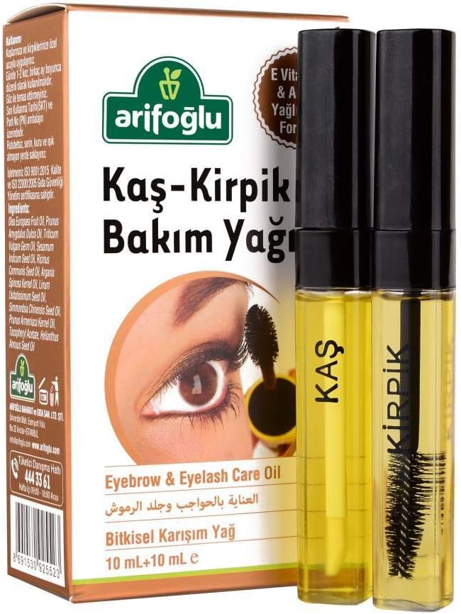 Arifoglu Eyebrow and Eyelash Care Oil 10ml + 10ml, Cold Pressed,%100 Virgin